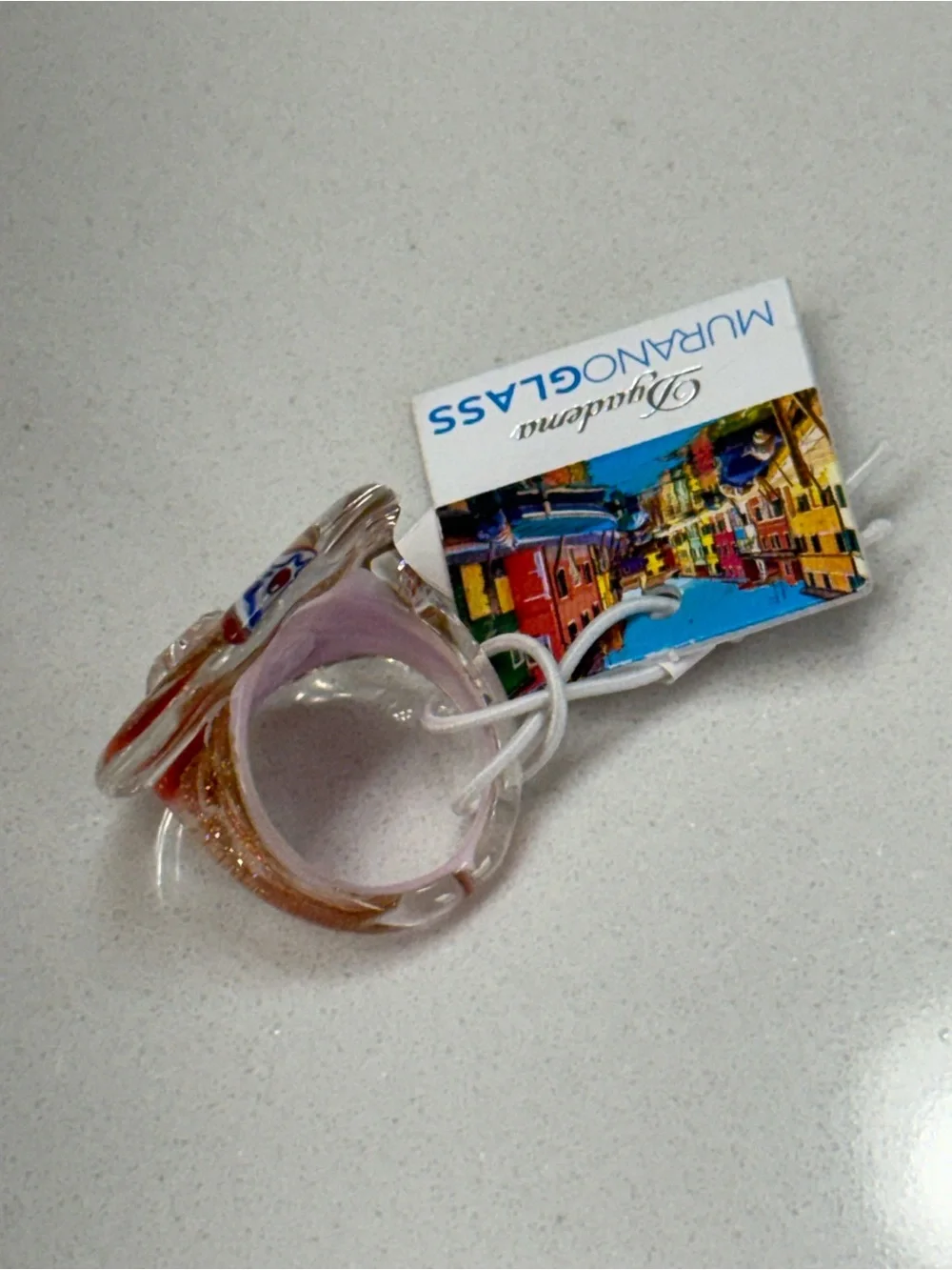MADE IN ITALY MURANO Glass Statement Ring size 8 NWT